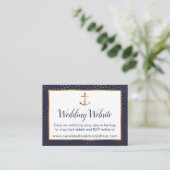 ネイビーのWebサイト結婚カードの金ゴールドいかり紙吹雪 エンクロージャーカード (スタンド正面)