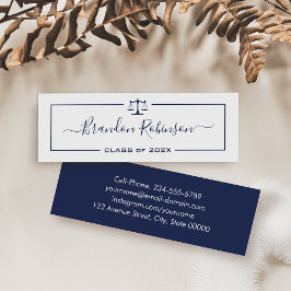 ネイビーはかりで測・ブルー・オブ・ジャスティス法科卒業 スキニー名刺