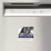 ネイビーはっきりしたバナー写真Save The Date Magnet マグネット (インサイチュ (食洗機))