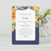 ネイビーはっきりしたヒマワラータスカン結婚ズ 招待状 (スタンド正面)