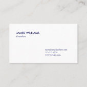 ネイビーはっきりしたブルーバッファロープレイドパターンモノグラム 名刺 (裏面)