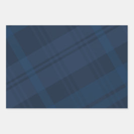 ネイビーはっきりしたブループラッシンプルド休日 ラッピングペーパーシート
