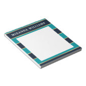 ネイビーはっきりしたブルー金ゴールドパタストライプーン ノートパッド (アングル)