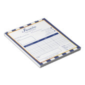 ネイビーはっきりしたブルー金ゴールド簡単小事業請求書 ノートパッド (アングル)