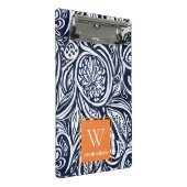 ネイビーはっきりしたラスト抽象芸術級植物学モノグラム ミニクリップボード (アングル)