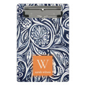 ネイビーはっきりしたラスト抽象芸術級植物学モノグラム ミニクリップボード (正面)