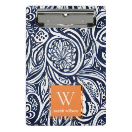 ネイビーはっきりしたラスト抽象芸術級植物学モノグラム ミニクリップボード
