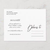 ネイビーひまわり水彩フローラ保存日 案内ポストカード (裏面)