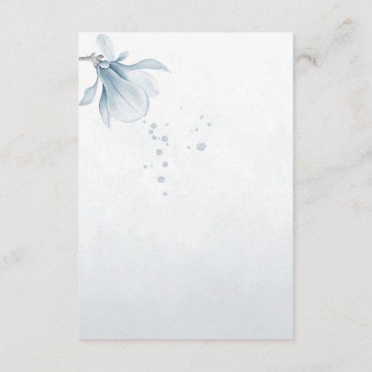 ネイビーほこりっぽい青い花の植物性詳細 エンクロージャーカード (裏面)