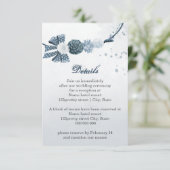 ネイビーほこりっぽい青い花の植物性詳細 エンクロージャーカード (スタンド正面)