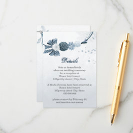 ネイビーほこりっぽい青い花の植物性詳細 エンクロージャーカード