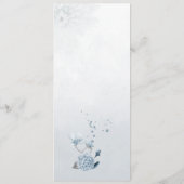 ネイビーほこりっぽい青い花結婚植物性メニュー メニュー (裏面)