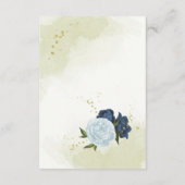 ネイビーほこりっぽい青い花葉緑 エンクロージャーカード (裏面)