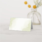 ネイビーほこりっぽい青い花葉緑 プレイスカード (裏面)