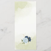 ネイビーほこりっぽい青い葉花は結婚緑 メニュー (裏面)