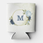 ネイビーほこりまみれの青いフローラ 缶クーラー (正面)