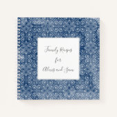 ネイビーろうけつ染めファミパーソナライズされたリレシピノート ノートブック (正面)