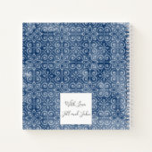 ネイビーろうけつ染めファミパーソナライズされたリレシピノート ノートブック (裏面)