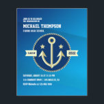 ネイビーをテーマにした卒業式パーティフォト招待状 チラシ<br><div class="desc">海軍のテーマ卒業パーティーの写真の招待状あなたのイベントの仕様にカスタマイズ可能な白、金ゴールドと海軍の青のアクセント。この予算の招待状はチラシ紙にあり、非常に薄い。封筒は含まれない。同じテーマに封筒が含まれ、一致する製品が含まれる厚い招待状については、以下のコレクションを参照。</div>