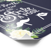 ネイビーアイボリーシックバラウェディングパーティフォトブース フォトプリント            (角)