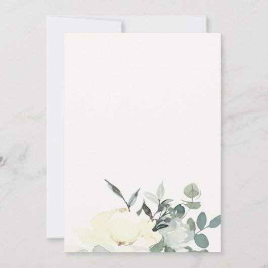 ネイビーアイボリーホワイトアクアフローラ初の聖餐式 招待状 (裏面)