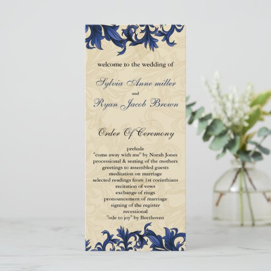 ネイビーアイボリーヴィンテージフローリ結婚ッシュ プログラム (スタンド正面)