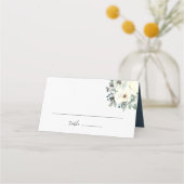 ネイビーアイボリー結婚フローラ座席表 プレイスカード (正面)