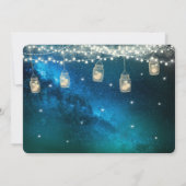 ネイビーアクアブルーオペレンスメイソンジャー婚約パーティ 招待状 (裏面)