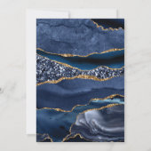 ネイビーアゲート金ゴールドグリッターグラム50誕生日 招待状 (裏面)