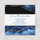 ネイビーアゲート金ゴールドグリッタースクエアビジネスカード スクエア名刺 (裏面)