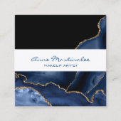 ネイビーアゲート金ゴールドスクエアビジネスカード スクエア名刺 (正面)