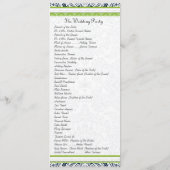 ネイビーアップルグリーングレーラブバード結婚式 プログラム (裏面)