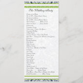 ネイビーアップルグリーングレーラブバード結婚式 プログラム (裏面)