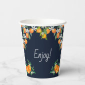 ネイビーアリトルかわいこちゃんオレンジ柑橘系ベビーブランチ 紙コップ (裏面)