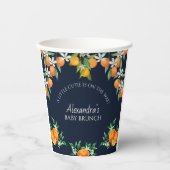 ネイビーアリトルかわいこちゃんオレンジ柑橘系ベビーブランチ 紙コップ (正面)