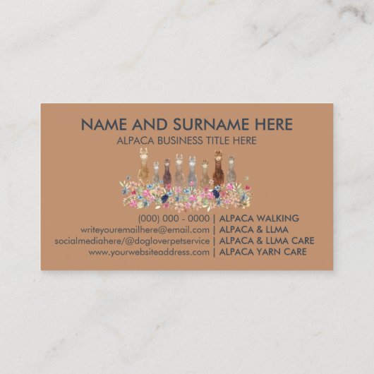 ネイビーアルパカ 名刺 (裏面)