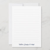 ネイビーアローフォトコラージュ感謝していラヴ結婚ズ サンキューカード (裏面)