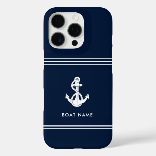 ネイビーアンカー 名入れカスタムデザイン Case-Mate iPhoneケース (裏面)