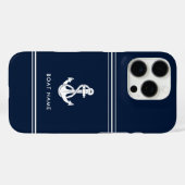 ネイビーアンカー 名入れカスタムデザイン Case-Mate iPhoneケース (裏面 (横))