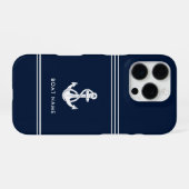 ネイビーアンカー 名入れカスタムデザイン iPhoneケース (裏面横)