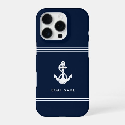 ネイビーアンカー 名入れカスタムデザイン iPhoneケース (裏面)
