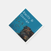 ネイビーアンダーウォーターフィッシュリーフ海ビーチ結婚式 スタンダードカクテルナプキン (角)