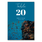 ネイビーアンダーウォーターフィッシュリーフ海ビーチ結婚式 テーブルナンバー (正面)