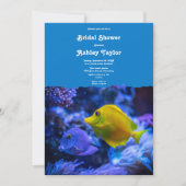 ネイビーアンダーウォーターフィッシュ航海のブライダルシャワー 招待状 (正面)