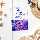 ネイビーアンダーザシーリーフビーチ沿岸結婚部 アクリル招待状