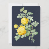 ネイビーアンドイエローローズロマンチック春の結婚式 招待状 (裏面)