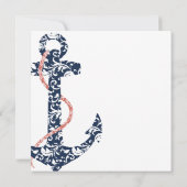 ネイビーアンドコーラルいかりビーチ結婚式招待状 招待状 (裏面)