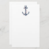 ネイビーアンドコーラルいかりビーチ結婚式 便箋 (正面/裏面)