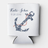 ネイビーアンドコーラルいかりビーチ結婚式 缶クーラー (正面)