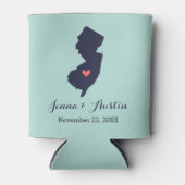 ネイビーアンドコーラルニュージャージー結婚式の引き出物 缶クーラー (正面)